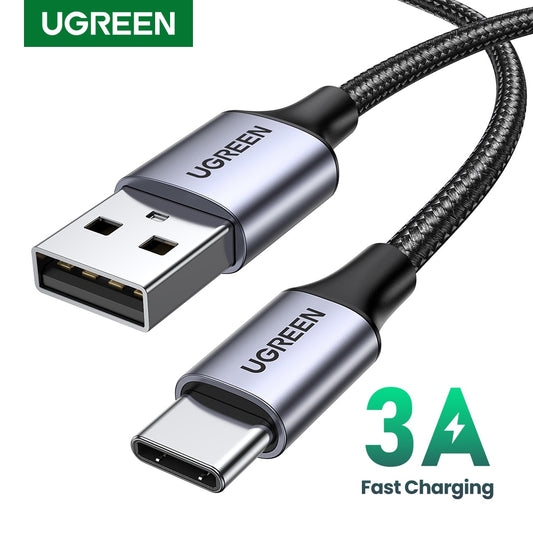 UGREEN 3A USB Type C Cable For Realme Xiaomi Samsung S21 Fast Charging Wire USB-C Charger Data Cord For iPad Samsung Poco USB C